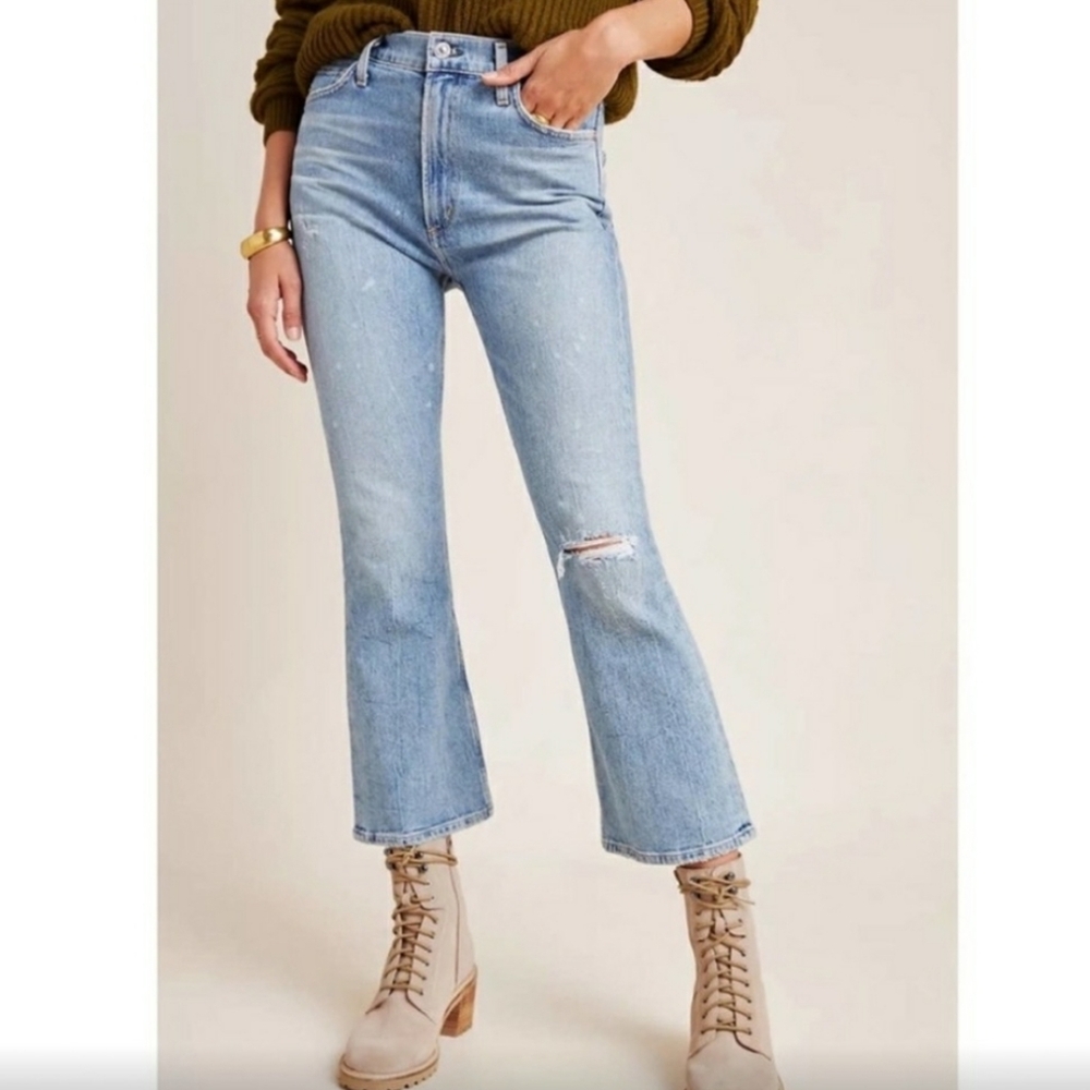 Citizens Of Humans Demy High Rise Cropped Flare Jeans